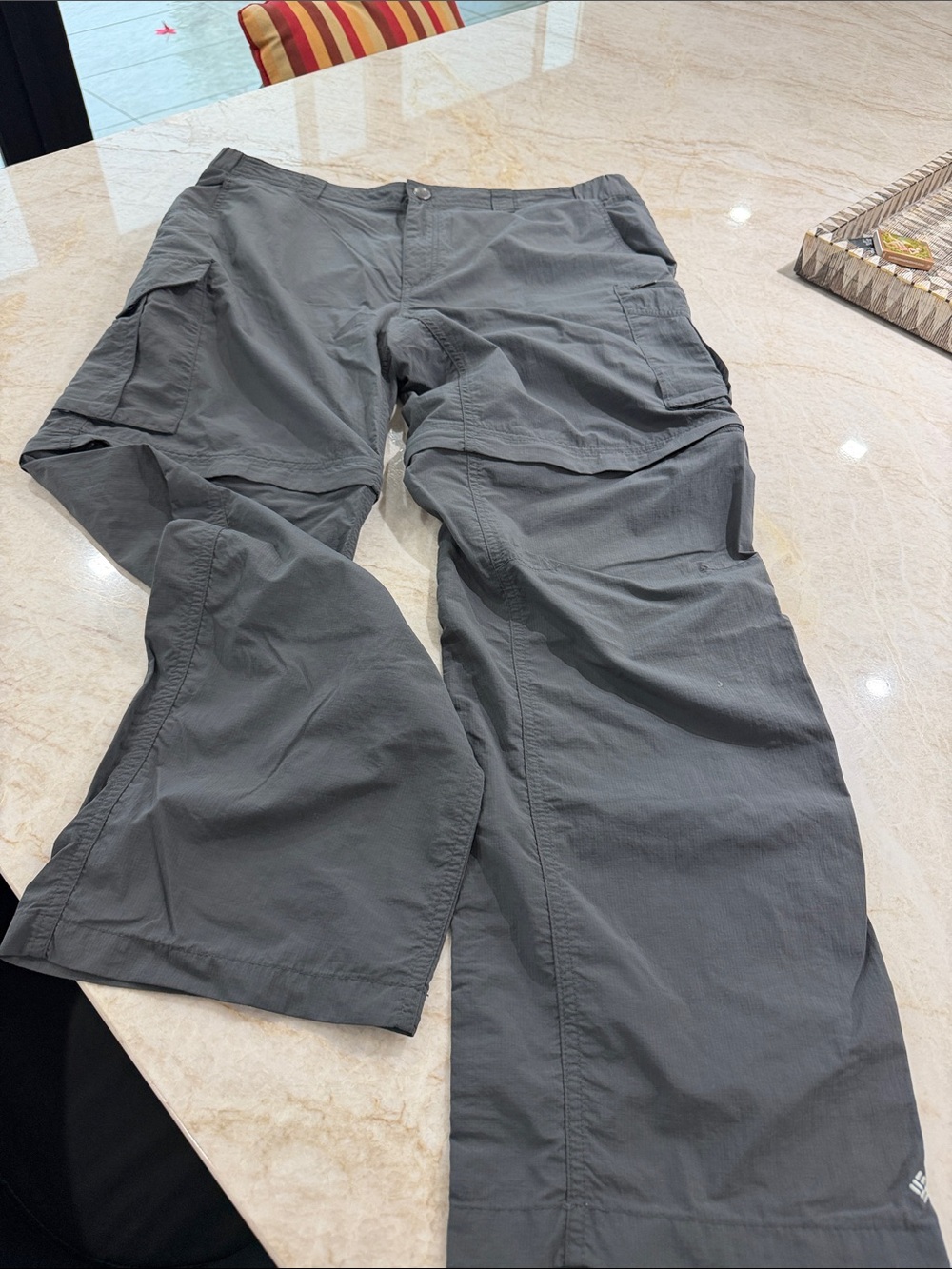 Columbia Gray Men's Cargo Pants with Multiple Pockets